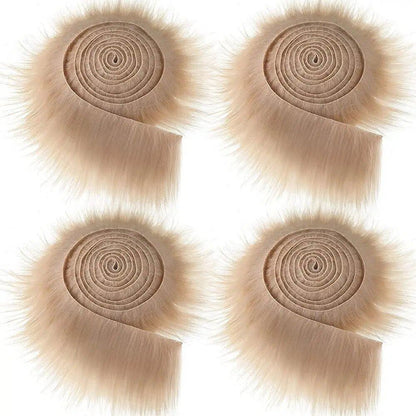 1.5 Meter Faux Fur Ribbon Tape for DIY Sewing, Fluffy Trim, Decorative Fabric, Home Decor, Sewing, Costumes, Striped Plush Fur, Parallel Import