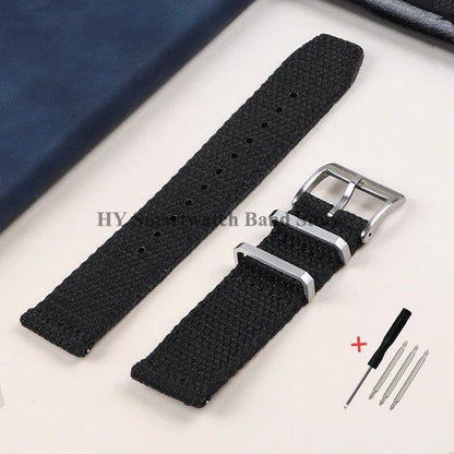 Cotton-Nylon Watch Strap, Military Sport Band, Compatible with Huawei Watch GT2/GT3, Quick Release Bracelet for Tudor, Band Color: mm, Parallel Import