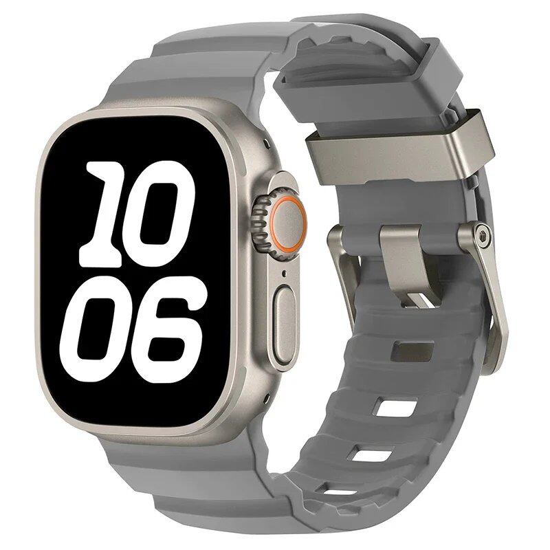 アップルウォッチUltra 10 9 8 7 6 5 SE用 高級ソフトシリコンバンド トレイルストラップ 46mm 45mm 49mm 44mm対応 リストバンド アクセサリー バンドカラー：mm 並行輸入品