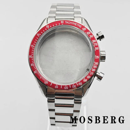 40mm Silver Watch Case with Stainless Steel Bezel for VK63, Parallel Import