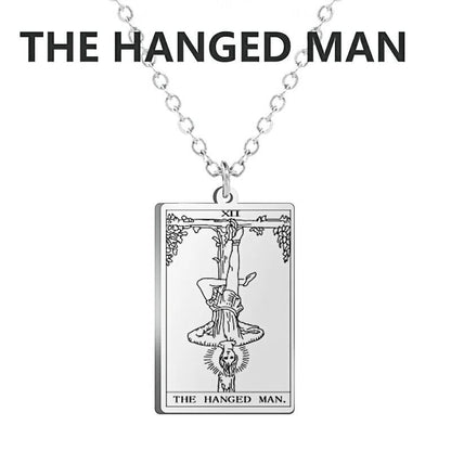 Stainless Steel Classic Tarot Card Pendant Necklace, Major Arcana, Gypsy Tarot, Divination Necklace, Jewelry, Mother's Day Gift, Parallel Import