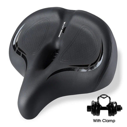 WEST BIKING Wide &amp; Thick Bicycle Saddle, Soft Shock Absorption, Oversized Bike Cushion, Hollow Breathable, MTB Road Cycling Seat, Color: ; Ships from: Parallel Import