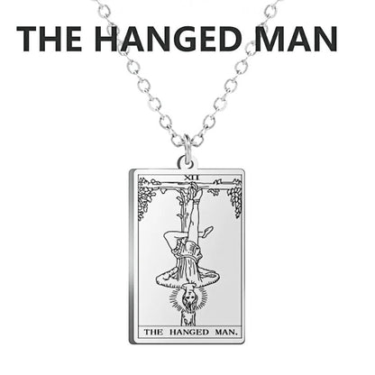 Stainless Steel Classic Tarot Card Pendant Necklace, Major Arcana, Gypsy Tarot, Divination Necklace, Jewelry, Mother's Day Gift, Parallel Import