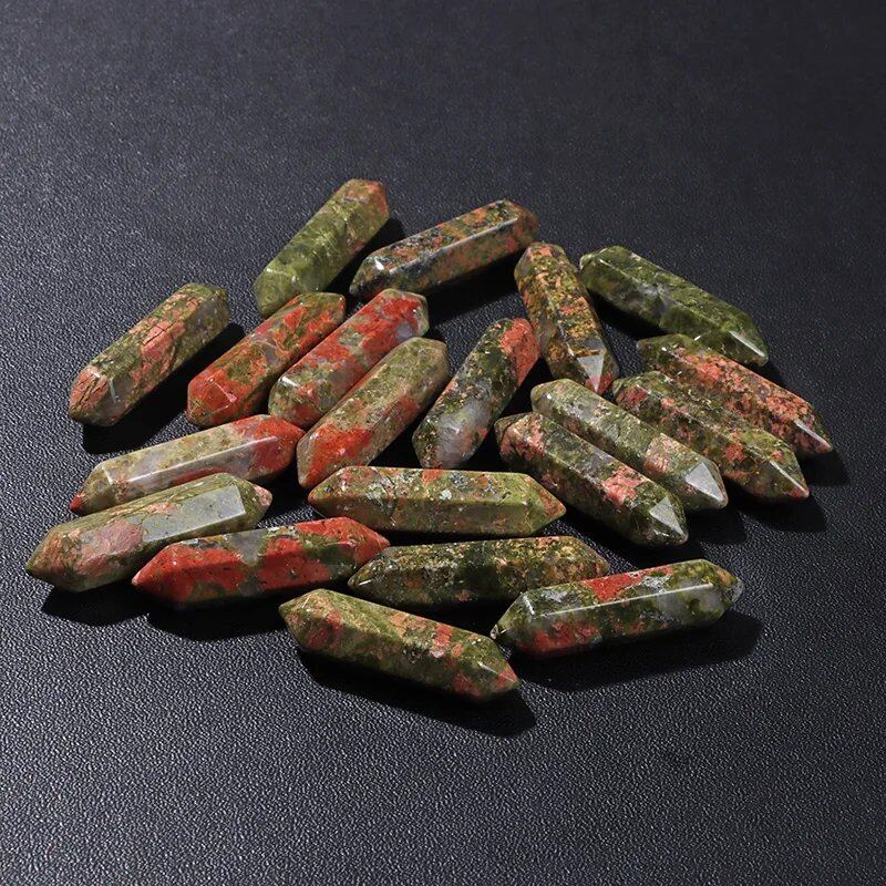 卸売 天然石 クリスタルビーズ 8x32mm カラフル 瞑想ペンダント クォーツ ミネラルクラフト DIYアクセサリー ホームデコ  並行輸入品