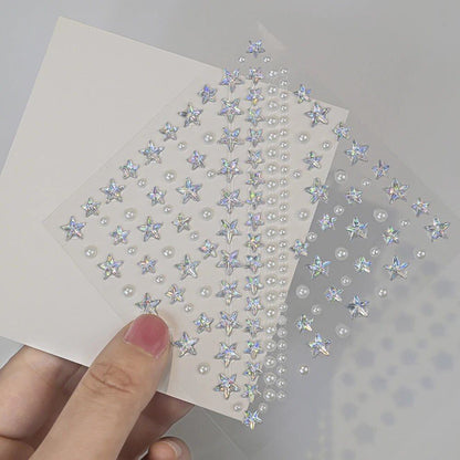 1/5 Random Color Glitter Face Tattoo Stickers for Kids, Sparkly Diamonds, for Costume Parties, Makeup, DIY Tattoo Decals, Parallel Import
