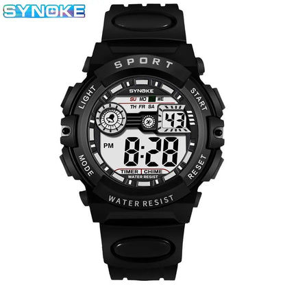 SYNOKE Men's Sports Digital Watch for Students, Waterproof, Shockproof, Drop-Resistant, Multifunctional, Luminous, Parallel Import
