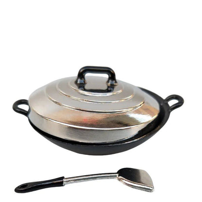 1/6 BJD Doll Accessories Kitchenware Mini Wok Cookware Doll Furniture Miniature Scene Decoration Compatible with Barbie, Licca, and Blythe Dolls (Parallel Import)