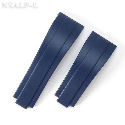 20mm Rubber and Silicone Watch Band for Rolex Daytona, Submariner, GMT, and Yacht-Master. Men's Sport Dive Bracelet. Adjustable Size: No Logo; Band Color: Black; Band Width: 20mm. Imported.