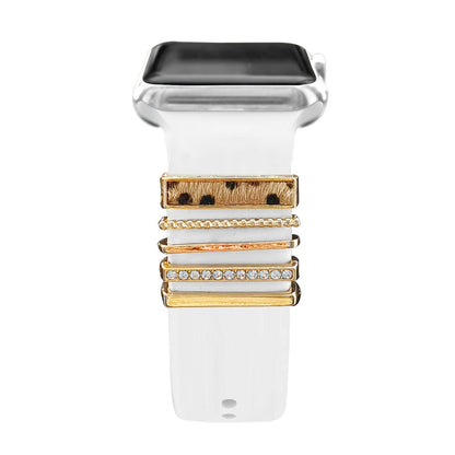 Diamond Jewelry-Embossed Band for Apple Watch Ultra 2, 9, 8, and 7, Compatible with Samsung and Huawei, 20/22mm Bracelet Strap, Band Color: ; Ships from: Parallel Import