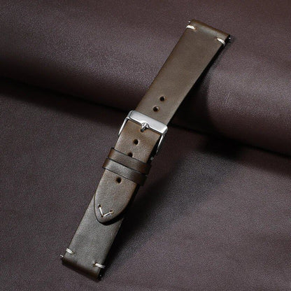 Retro Oil Wax Genuine Leather Quick Release Watch Band (Fits 18mm, 19mm, 20mm, 21mm, 22mm, and 24mm Watches) for Seiko and Rolex, Calfskin Strap, Band Color: mm, Parallel Import