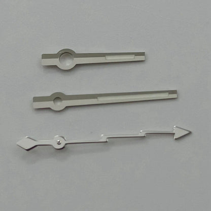 Silver gunmetal watch hands, lightning second hand, luminous hands, compatible with NH35, NH36, NH38, NH70, NH72, 7S26, 7S36, 4R35, and 4R36 models. Parallel import.