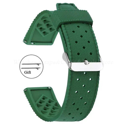 Premium-grade Tropic Silicone Watch Strap, 20mm, 22mm, Seiko, Oris, Omega, Quick Release, Diving, Waterproof, Rubber Bracelet, Band Color: mm, Parallel Import
