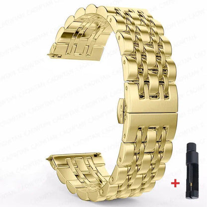 22mm and 20mm Stainless Steel Bands for Samsung Galaxy Watch 3, 4, 5 (45mm), Gear S3 (46mm and 42mm), and Active 2 (40mm and 44mm) - Compatible with Amazfit BIP 2 and GTR. Band Color: mm; Ships from: Parallel Import