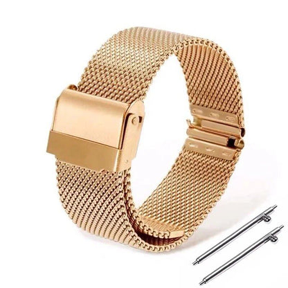 Mesh Stainless Steel Watch Strap, 12, 14, 16, 18, 20, 22mm, Metal Bracelet, Quick Release, 17, 19, 21, 24mm, Universal Loop Wristband, Band Color: mm, Parallel Import