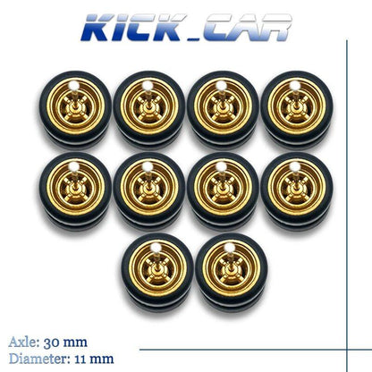 1/64 Scale 4-Spoke Wheels with Fixed Rubber Tires, Custom Parts for Toy Models and Diecast Cars, Compatible with Hot Wheels (Set of 5, for 5 Cars), Color: Parallel Import