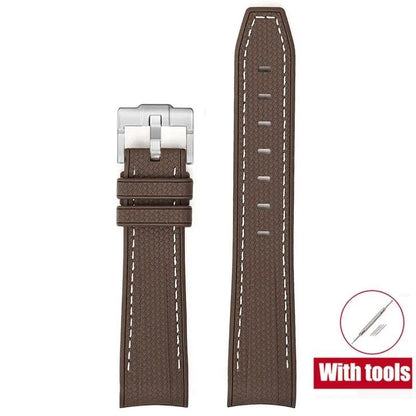 20mm Diving Strap with Curved Ends for Omega and Swatch Moonwatch, Silicone Rubber, Compatible with Rolex, Men's and Women's, Band Color: 20mm; Band Width: 20mm, Parallel Import