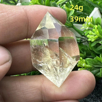 1個 天然シトリンオーラ六角両先端クリスタルワンド スピリチュアル瞑想ヒーリングストーン ホームデコレーション ガーデンフェスティバルアクセサリー カラー： 並行輸入品