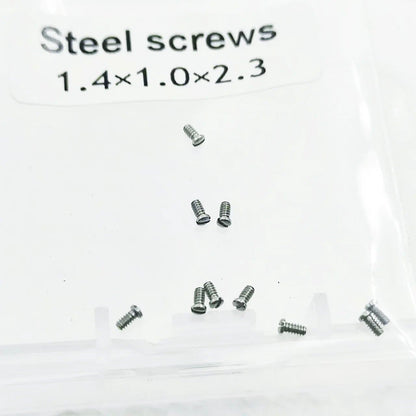 Watch Movement Accessories, All-Steel Back Screws, 1.4 x 1.0mm Series, Bottom Cover Flat Head Machine Screws, Color: 10 Pieces, Parallel Import