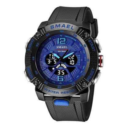 SMAEL Men's Waterproof Analog-Digital Quartz Watch with Stopwatch and Alarm Clock, Model 8058, New Arrival, Parallel Import