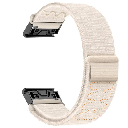 Compatible with Garmin Fenix 7X, 7 Pro, 6X, 6, 5X, 5Plus, Tactics 7, Forerunner 965, 955, and Enduro 2. 22mm/26mm nylon loop band with quick-fit strap. Band color: mm. Ships from: Parallel import.