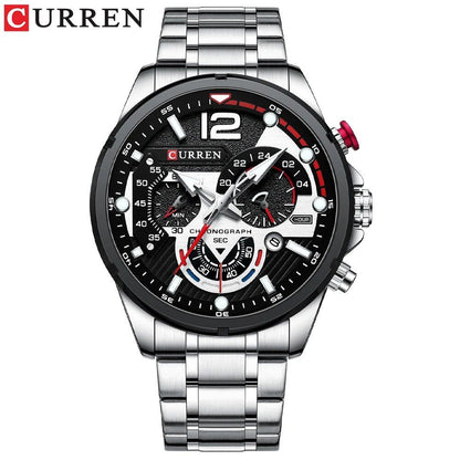 New Arrival: CURREN Men's Quartz Watch, Waterproof, Chronograph, Date Display, Parallel Import