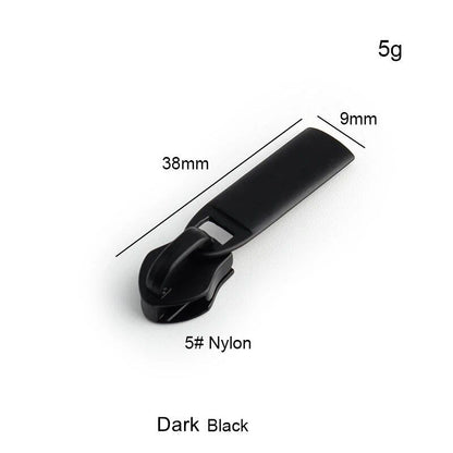 Pack of 10-30-100 No. 5 Nylon Metal Zipper Pulls, Zipper Head Repair Sliders, Plated Accessories for Bags, Zipper Slider Replacement Parts, Size: Parallel Import