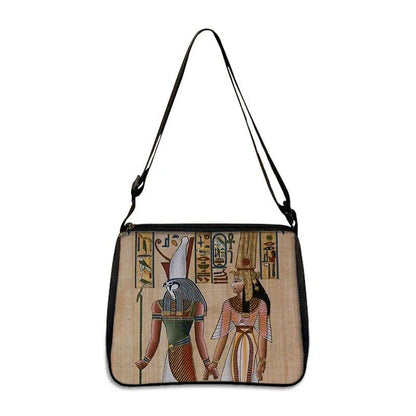 古代エジプトアートプリント ハンドバッグ エジプト ファラオ レディース クロスボディバッグ ホルス アヌビス 脇掛けバッグ ギフト デイリー カジュアルバッグ サイズ：2 並行輸入品