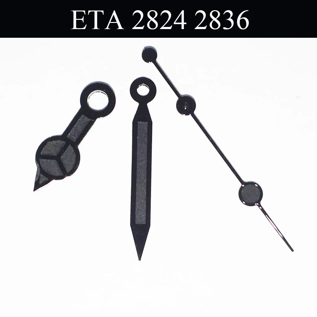 Black Watch Hands, Green Luminous, Compatible with NH35, NH36, ETA 2824, 2836, Miyota 8215, 8205, 821A, DG2813, and 3804 Automatic Watch Movements. Color: Hands. Parallel Import.