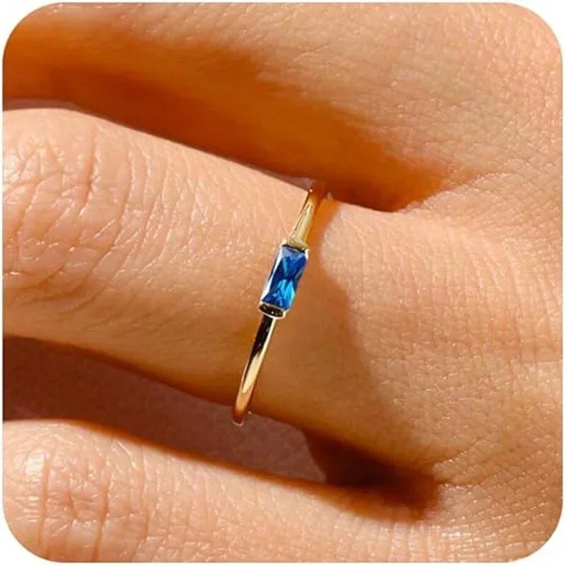 Sparkling 12-Color Birthstone Ring, Stainless Steel, Gold Plated, Zircon, Zodiac Sign, Women's Jewelry, Birthday Gift, Parallel Import
