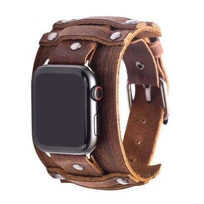 Charmsmic Spring Collection: Apple Watch Band, 38mm/40mm Compatible, Leather Wrist Bracelet, Black/Brown, Smartwatch Accessory, Band Color: mm, Parallel Import