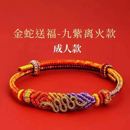 Handwoven Colorful Rope Lucky Bracelet, Zodiac Guardian Angel Bangle, Unisex, Lover Gift, Friendship Bracelet, Adjustable Size, Metal Color: Parallel Import