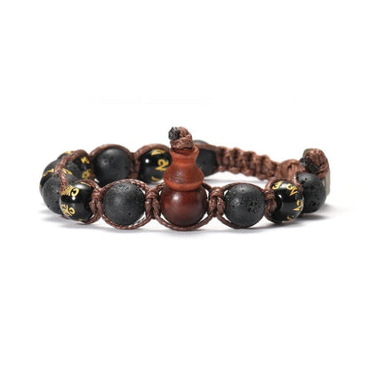 Natural Stone Prayer Bracelet, Tibetan Prayer Beads, Handmade Men's and Women's Bracelet, Yoga &amp; Meditation Jewelry, Metal Color: Style, Parallel Import