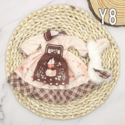 1/6 Scale BJD Doll Clothes Full Set (30cm) Anime Cute Reborn Doll Skirt, Hat, and Head Dress for Girls, Gift, Dress-Up DIY Dollhouse Toy, Parallel Import