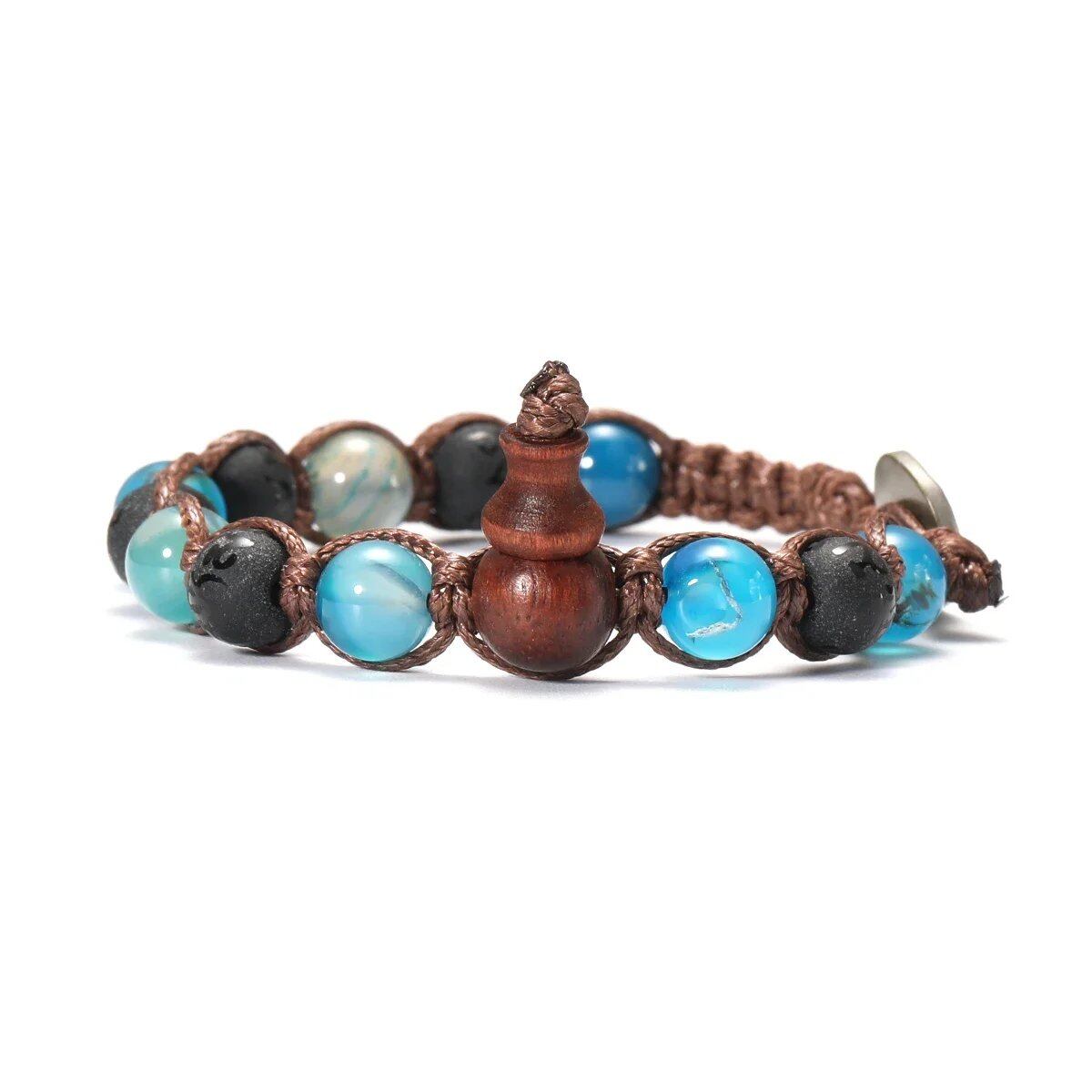 Natural Stone Prayer Bracelet, Tibetan Prayer Beads, Handmade Men's and Women's Bracelet, Yoga &amp; Meditation Jewelry, Metal Color: Style, Parallel Import