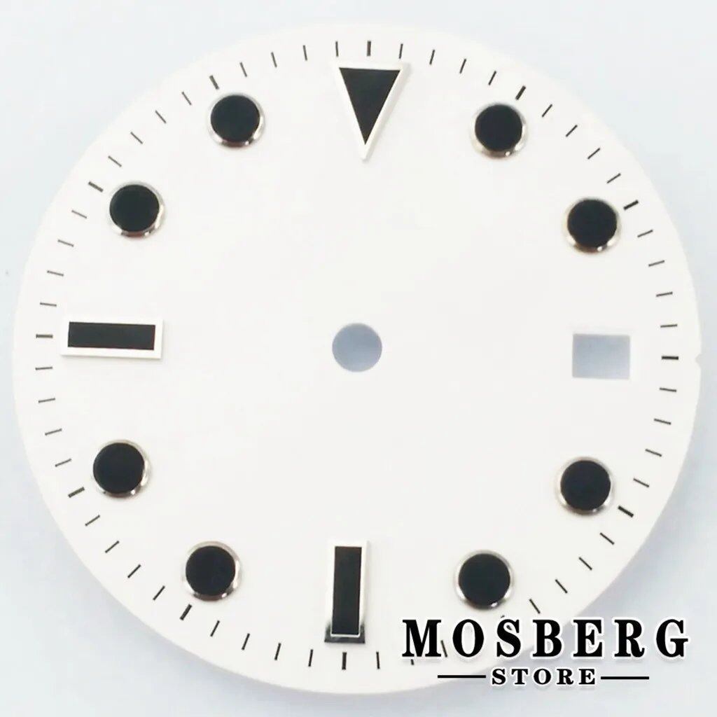 28.5mm White Luminous Dial with Hands (Compatible with NH35/NH36/ETA 2824/2836/Miyota 8215/8205/DG2813/3804) Parallel Import