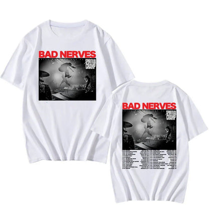 BAD NERVES "Still Nervous Tour 2025" T-Shirt, Spiritual Crump, Hip Hop, Unisex, Streetwear, Grunge, Fashion, Graphic T-Shirt, Men's Apparel, Size: Parallel Import