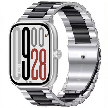 Metal Strap for Redmi Watch 5/4 - Compatible with Xiaomi Band 9 Pro / Mi Band 8 Pro, Comfortable and Breathable Replacement Wristband, Bracelet, Band Color: Black, Band Width: Parallel Import