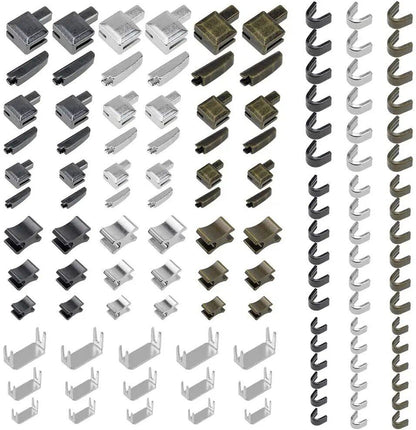 10/24 Pack of 123 Metal Zipper Head Sliders, Stoppers, Insert Pins, Zipper Top End Repair Kit for Coats, Jackets, and Clothing, Colors Available, Parallel Import