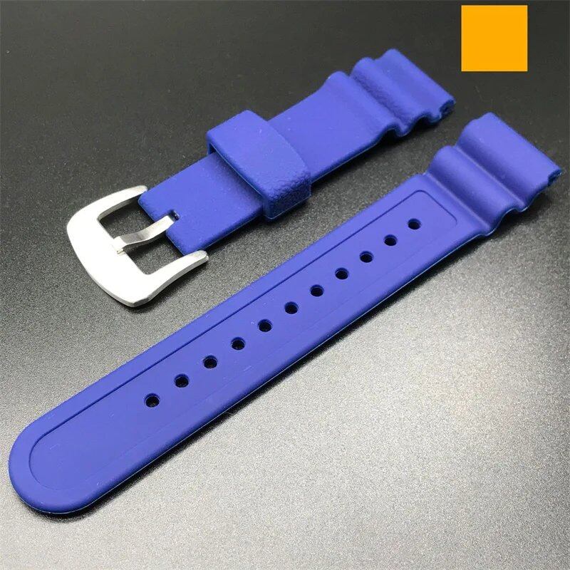 22mm Rubber Sports Men's Watch Strap for Seiko 5 PROSPEX Water Ghost Can-Shaped Red Tooth Diving 007 Abalone Silicone Watch Band. Band Color: 22mm; Band Width: Parallel Import.