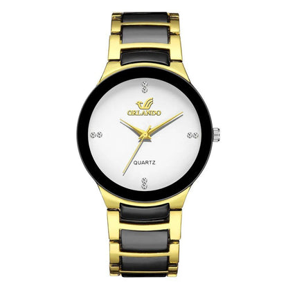 Orlando Men's Luxury Watch, New Arrival, Cool Black Gold Quartz Stainless Steel Fashion Clock, Color: Parallel Import
