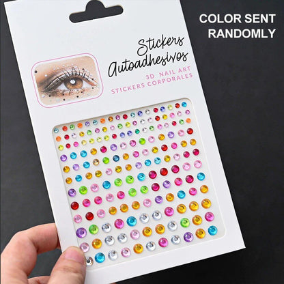 1/5 Random Color Glitter Face Tattoo Stickers for Kids, Sparkly Diamonds, for Costume Parties, Makeup, DIY Tattoo Decals, Parallel Import