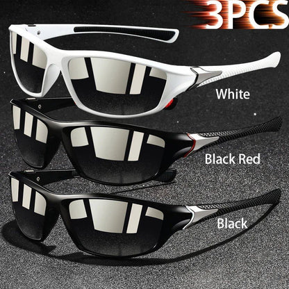 Set of 1, 2, or 3 Retro Sports Sunglasses for Men and Women, Ideal for Fishing, Running, Cycling, Climbing, and Outdoor Sports, UV400 Protection, Anti-Glare Lens Color: Parallel Import