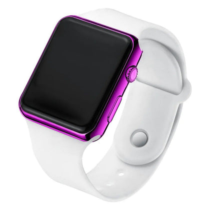 New Digital Watch for Men and Women, Electronic, Square Shape, LED Sports Watch, Stylish, Casual, Simple, Silicone, Women's Clock, Parallel Import