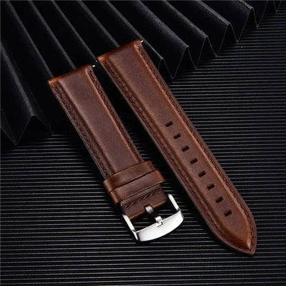 Quick Release Leather Watch Band, 18mm, 20mm, 22mm, Business Watch Strap, Black, Brown, Soft Bracelet, Watch Accessories, Band Color: mm, Parallel Import