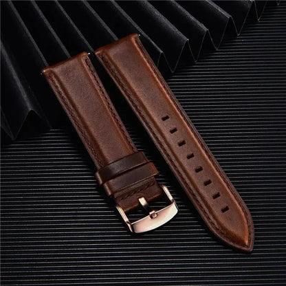 Quick Release Leather Watch Band, 18mm, 20mm, 22mm, Business Watch Strap, Black, Brown, Soft Bracelet, Watch Accessories, Band Color: mm, Parallel Import
