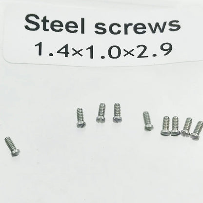 Watch Movement Accessories, All-Steel Back Screws, 1.4 x 1.0mm Series, Bottom Cover Flat Head Machine Screws, Color: 10 Pieces, Parallel Import