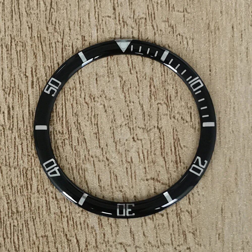 38mm Round Edge Curved Watch Bezel with Aluminum Ring, Modification Watch Accessory, Bezel Insert (Parallel Import)