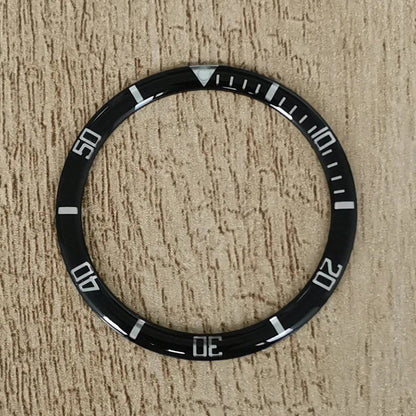 38mm Round Edge Curved Watch Bezel with Aluminum Ring, Modification Watch Accessory, Bezel Insert (Parallel Import)