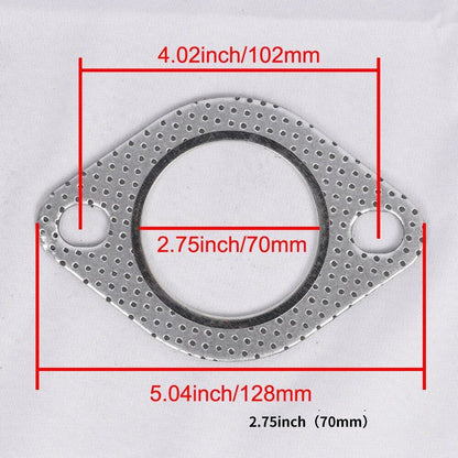 1/5-Piece Car Exhaust Downpipe Flange Gasket, 51/55/60/63/70/76mm, Exhaust and Intake Pipe Gasket, 2.0/2.16/2.36/2.5/2.75/3.0 Inch, Parallel Import