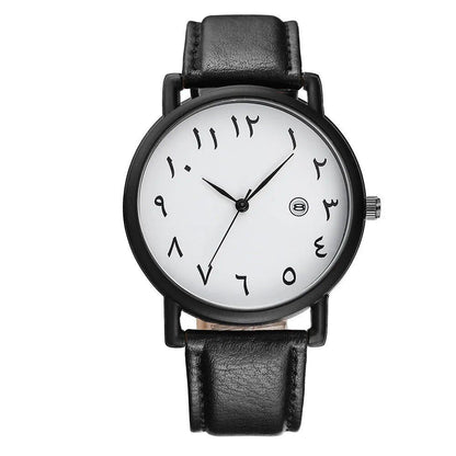 Men's 2025 Simple Sports Watch with Arabic Numerals, Analog Quartz Movement, Leather Strap, Casual Watch, Relogios Masculino, Parallel Import